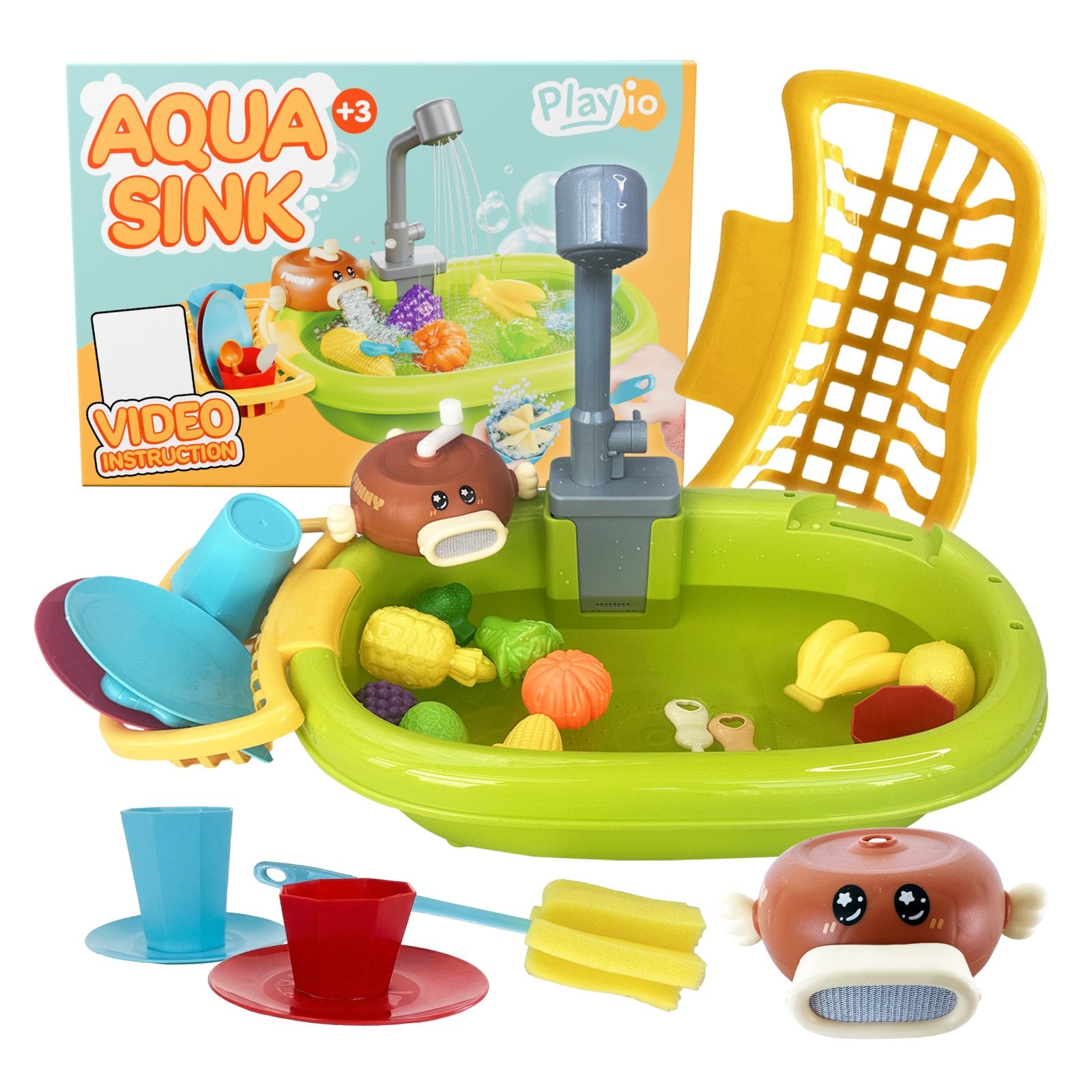 Aqua Sink PLAYIO - Play Sink with Electric Water Pump for Kids 3+