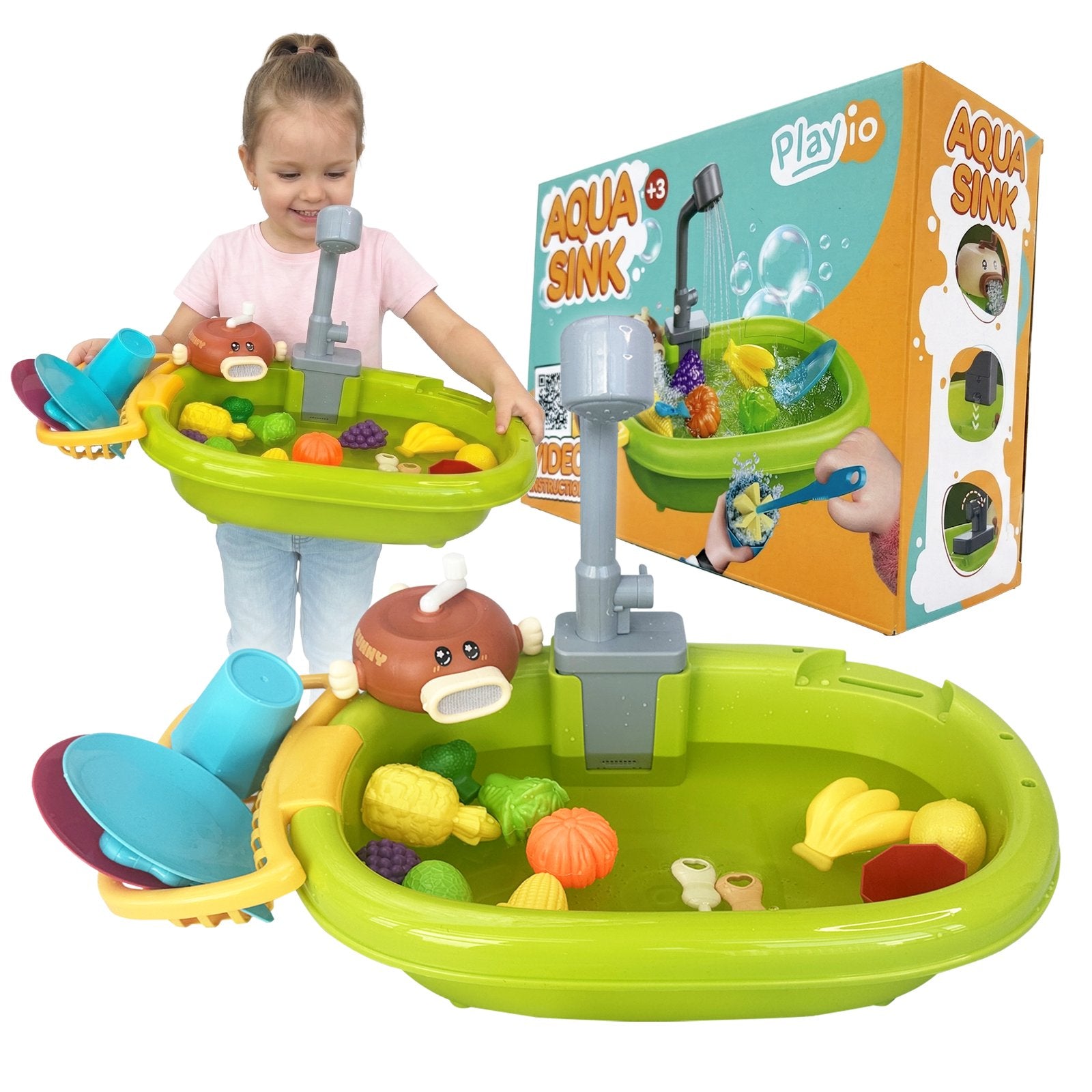 Aqua Sink PLAYIO - Play Sink with Electric Water Pump for Kids 3+