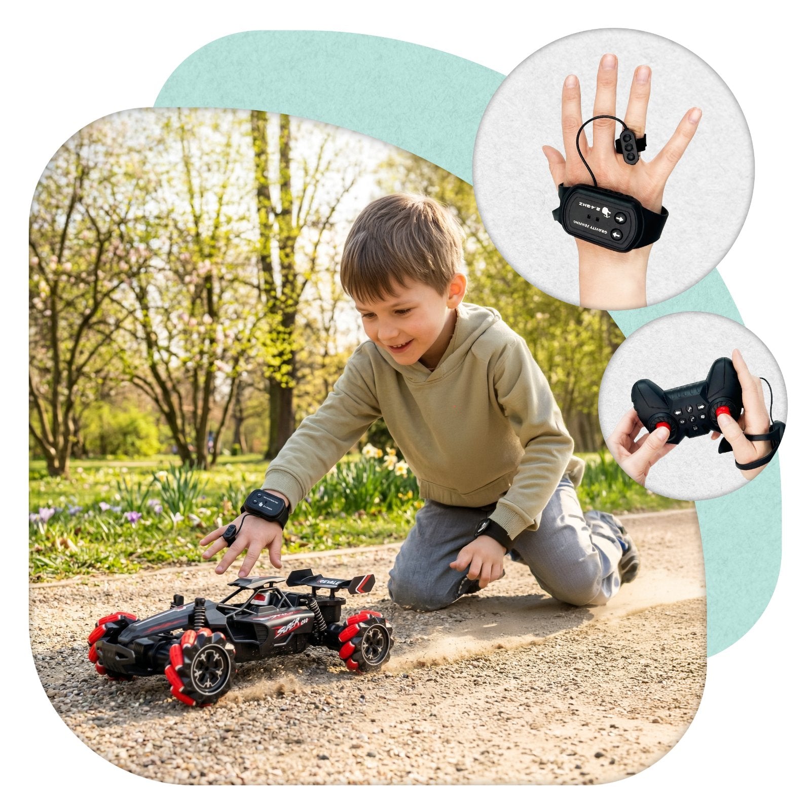 F1 Turbo Drift PLAYIO - RC Car with 360° Drift, Gesture Control and Smoke Effect