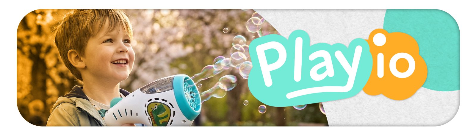 PLAYIO Dinosaur Bubble Gun - Automatic Bubble Machine for Kids