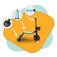 3 in 1 PLAYIO Scooter with LED Light-Up Wheels - Ride-On, Balance Bike and Scooter in One