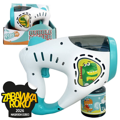 PLAYIO Dinosaur Bubble Gun - Automatic Bubble Machine for Kids