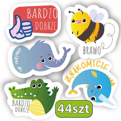 Reward Stickers for Kids - Colorful Notebook Rewards 44pcs
