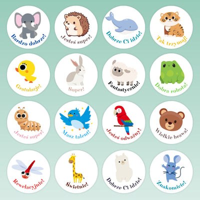 Motivational School Stickers Animals Great Job